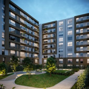 MUV Monterrico: edificios y jardines interiores
